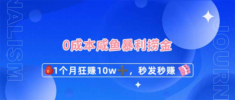 （14257期）0成本闲鱼暴利捞金，1个月狂赚10W+，秒发秒赚新玩法|轻创终点站