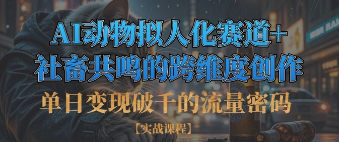 单日变现破千的流量密码，AI动物拟人化赛道+社畜共鸣的跨维度创作|轻创终点站