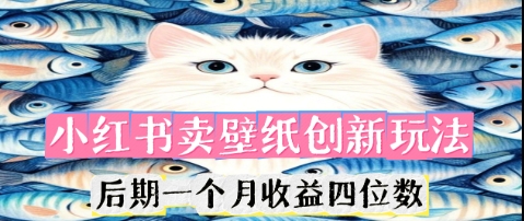小红书卖壁纸创新玩法，后期一个月收益四位数|轻创终点站