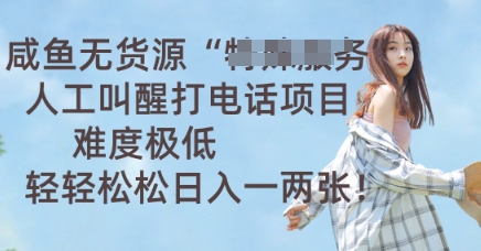 咸鱼无货源人工叫醒打电话项目，难度极低， 轻轻松松日入一两张|轻创终点站