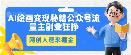 AI绘画变现秘籍：公众号流量主副业狂挣，网创人速来掘金|轻创终点站