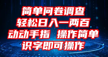 2025问卷调查项目，操作简单动动手指，每天轻松日入1张，识字就能操作|轻创终点站