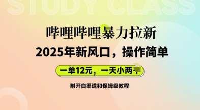 哔哩哔哩暴力拉新：2025年新风口，一单12元，一天数张(附开白渠道和保姆级教程)|轻创终点站